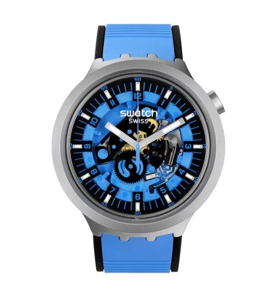 SWATCH BIG BOLD IRONY AZURE BLUE DAZE 47MM SB07S106