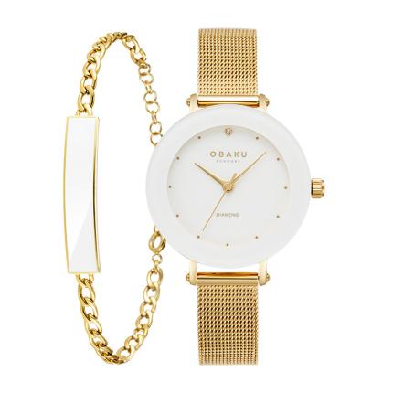 OBAKU LILJE GOLD 32MM V299LXGWMG-EJBGW