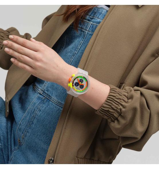 SWATCH BIG BOLD CHRONO NEON JELLY 47MM SB02K100