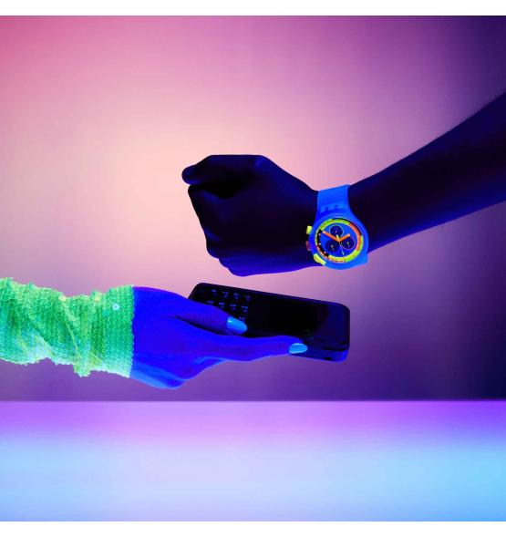 SWATCH BIG BOLD CHRONO NEON JELLY PAY! SB02K101-5300 47MM
