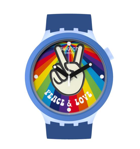 SWATCH BIG BOLD PEACE HAND LOVE 47MM SB03N105