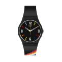 SWATCH BLACK CAROUSEL SQUARES 34MM SO28B705