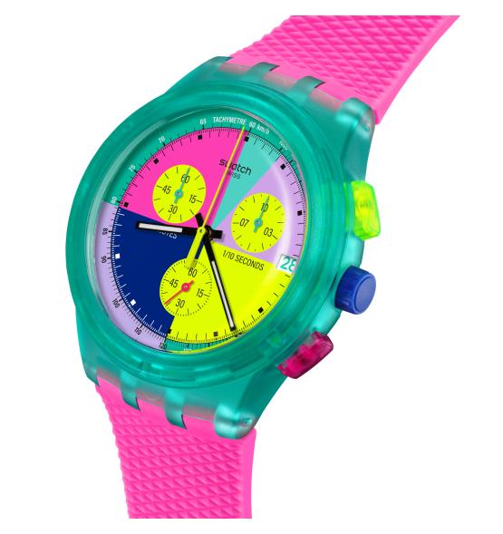 SWATCH CHRONO PLASTIC NEON FLASH ARROW 42MM SUSG408