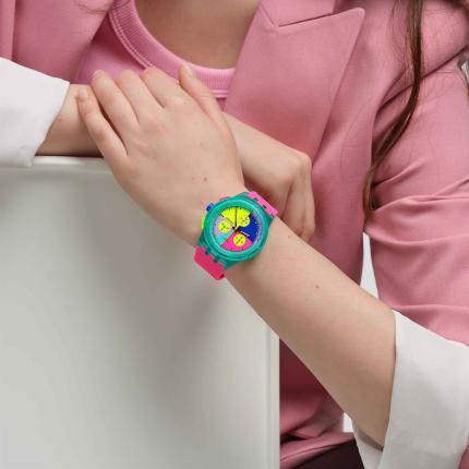 SWATCH CHRONO PLASTIC NEON FLASH ARROW 42MM SUSG408