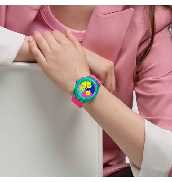 SWATCH CHRONO PLASTIC NEON FLASH ARROW 42MM SUSG408