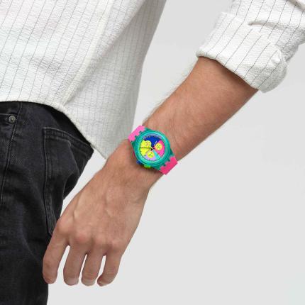 SWATCH CHRONO PLASTIC NEON FLASH ARROW 42MM SUSG408