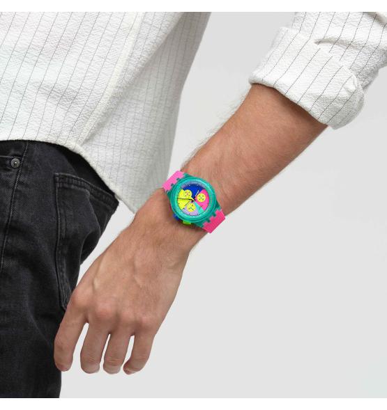 SWATCH CHRONO PLASTIC NEON FLASH ARROW 42MM SUSG408