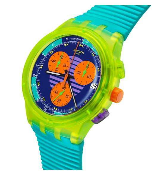 SWATCH CHRONO PLASTIC NEON WAVE 42MM SUSJ404