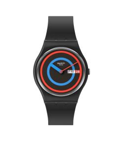 SWATCH CIRCLING BLACK 34MM SO28B706