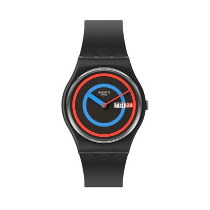 SWATCH CIRCLING BLACK 34MM SO28B706