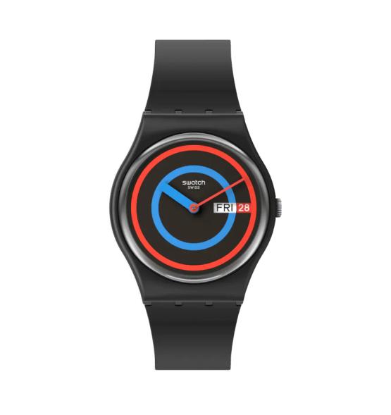 SWATCH CIRCLING BLACK 34MM SO28B706