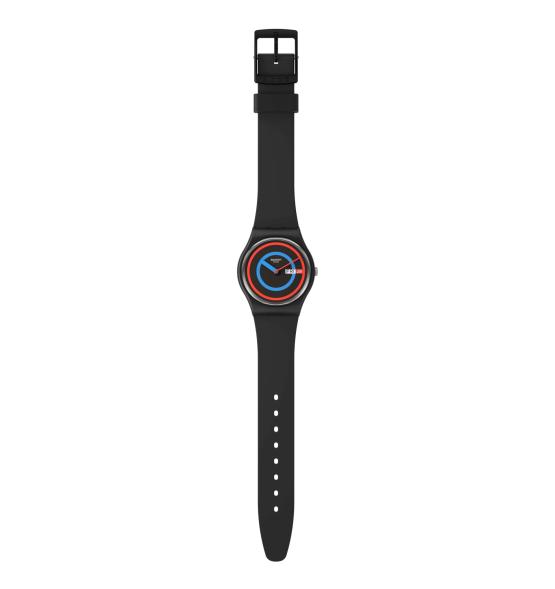 SWATCH CIRCLING BLACK 34MM SO28B706