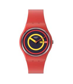 SWATCH CONCENTRIC RED 34MM SO28R702