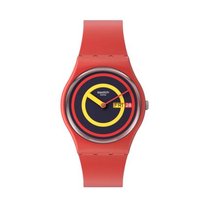 SWATCH CONCENTRIC RED 34MM SO28R702