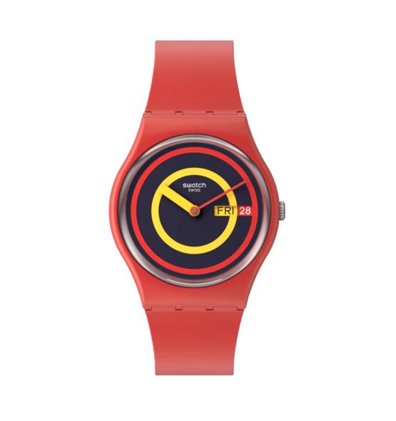 SWATCH CONCENTRIC RED 34MM SO28R702