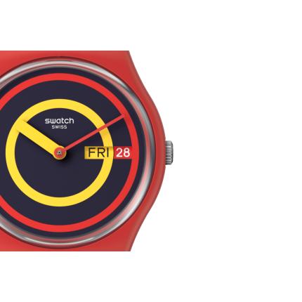 SWATCH CONCENTRIC RED 34MM SO28R702