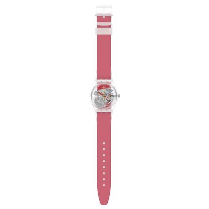 SWATCH GENT CLEARLY RED STRIPED GE292