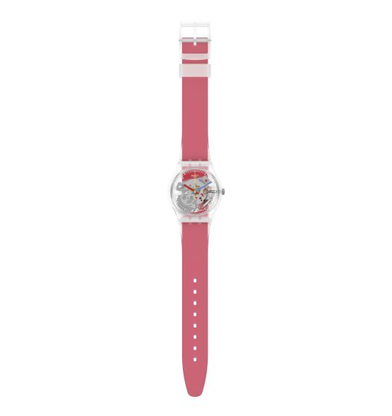 SWATCH GENT CLEARLY RED STRIPED GE292