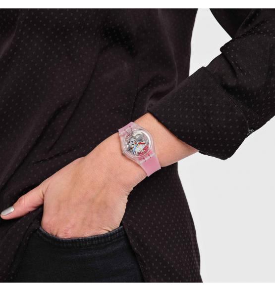 SWATCH GENT CLEARLY RED STRIPED GE292