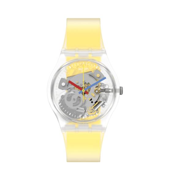 SWATCH GENT CLEARLY YELLOW STRIPED 34MM GE291
