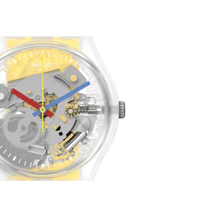 SWATCH GENT CLEARLY YELLOW STRIPED 34MM GE291