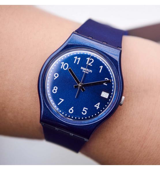SWATCH GENT SILVER IN BLUE GN416