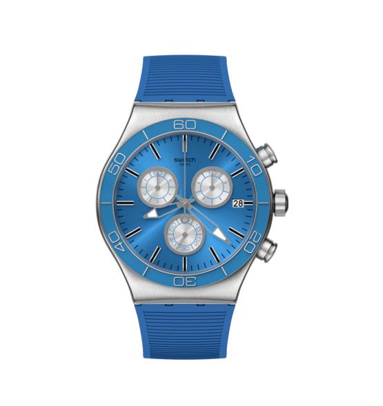 SWATCH IRONY CHRONO BLUE IS ALL YVS485