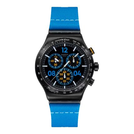 SWATCH IRONY MOMENTS IN BLUE 43MM YVB100
