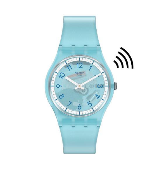 SWATCH LIGHTBLUE PAY! 34MM SVHS100-5300