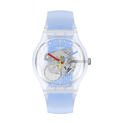 SWATCH NEW GENT CLEARLY BLUE STRIPED 41MM SUOK156
