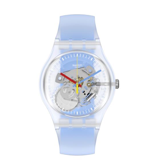 SWATCH NEW GENT CLEARLY BLUE STRIPED 41MM SUOK156