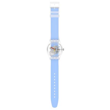 SWATCH NEW GENT CLEARLY BLUE STRIPED 41MM SUOK156