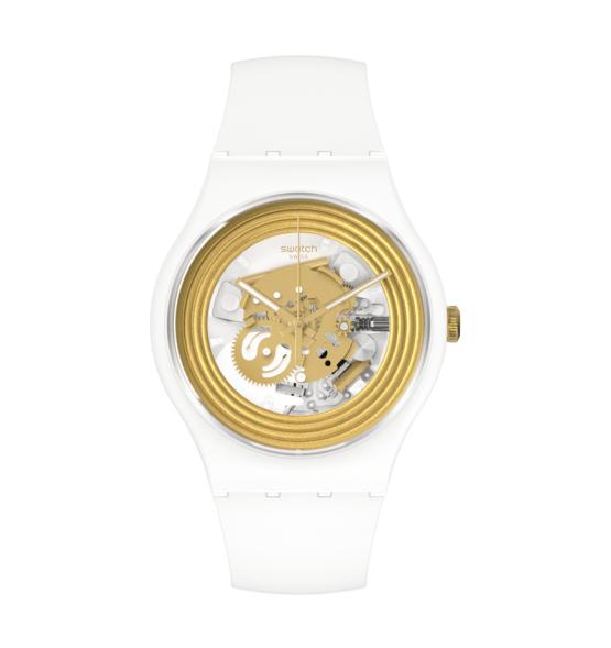 SWATCH NEW GENT GOLDEN RINGS WHITE 41MM SO29W107