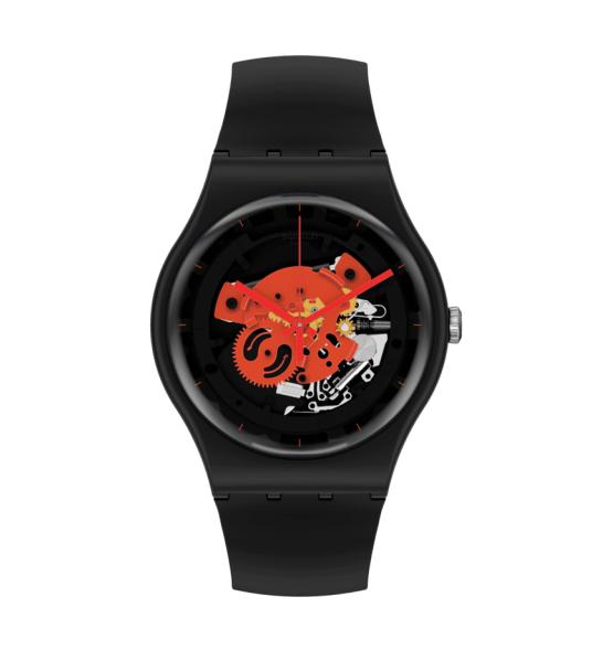 SWATCH NEW GENT TIME TO RED BIG 41MM SO32B110