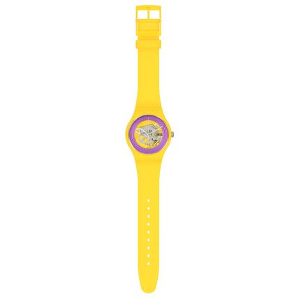 SWATCH NEW GET PURPLE RINGS YELLOW 41MM SO29J100