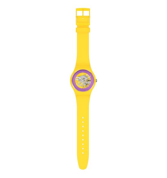 SWATCH NEW GET PURPLE RINGS YELLOW 41MM SO29J100
