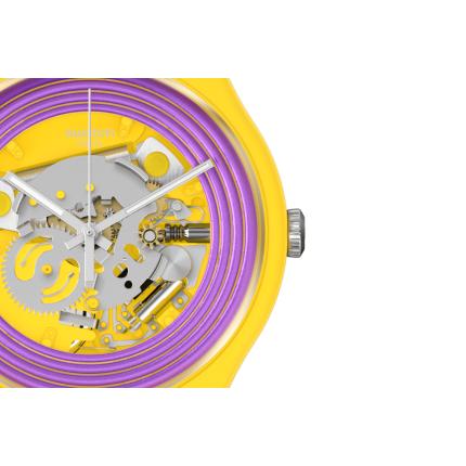 SWATCH NEW GET PURPLE RINGS YELLOW 41MM SO29J100