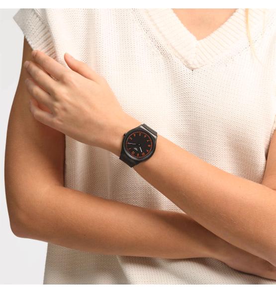 SWATCH SKIN IRONY BRUCHED RED 42MM SS07B106